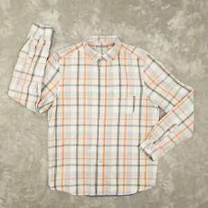 Michael Bastian White Plaid Button Up Shirt Men's Medium Long Sleeve